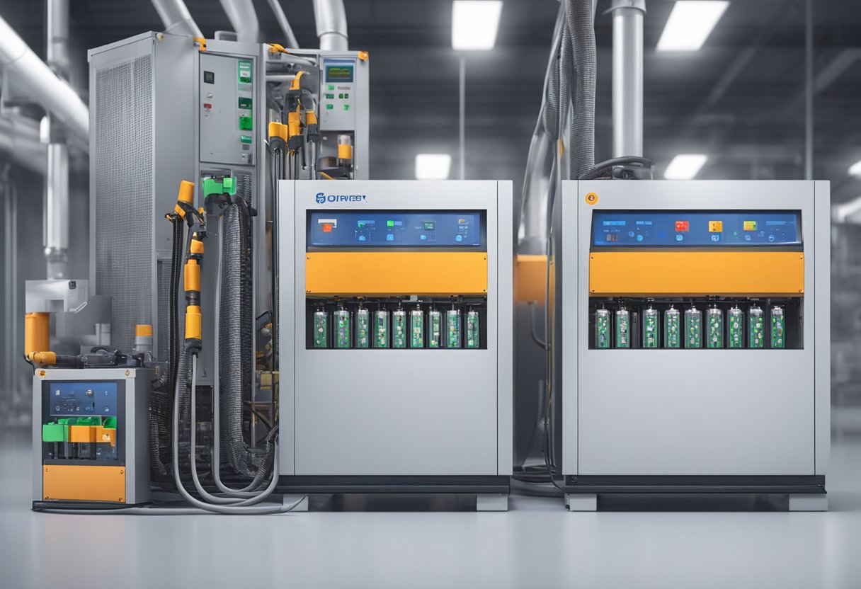 Battery cells arranged in a controlled environment, connected to monitoring equipment, undergoing thermal runaway testing according to industry standards