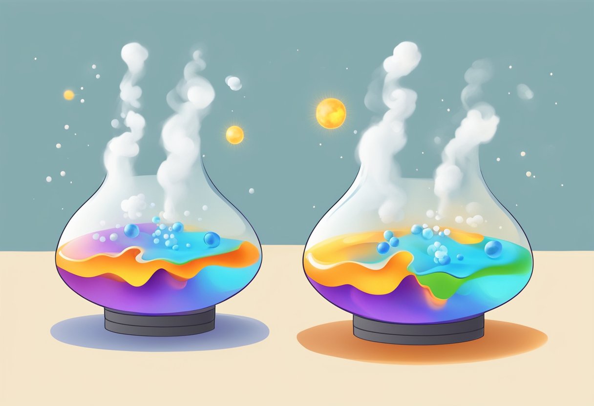 A chemical reaction releases heat, causing a thermal hazard. Reactants combine, releasing energy in the form of heat